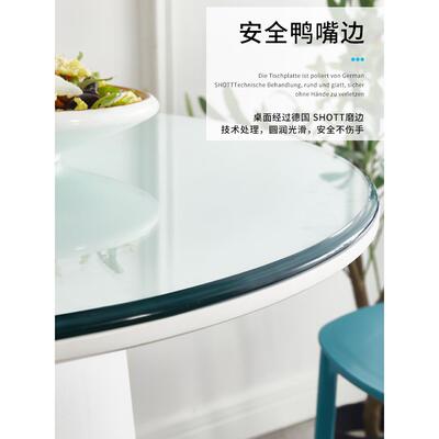 圆Tempered形台钢化玻璃桌面酒店玻璃片园圆大圆台桌茶几透明圆转