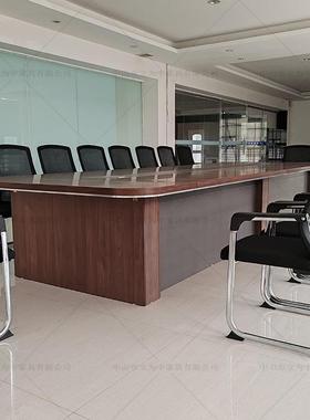 会代议桌长会议桌桌简约现办公型桌新大小会议室桌椅组工作会议合台家具