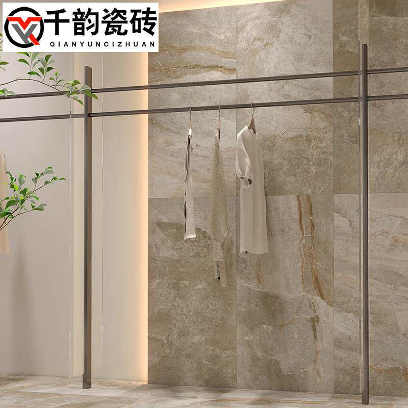 仿面大理石瓷砖60x20厂标0微哑客厅地砖1民宿酒0店咖色卫生间墙砖