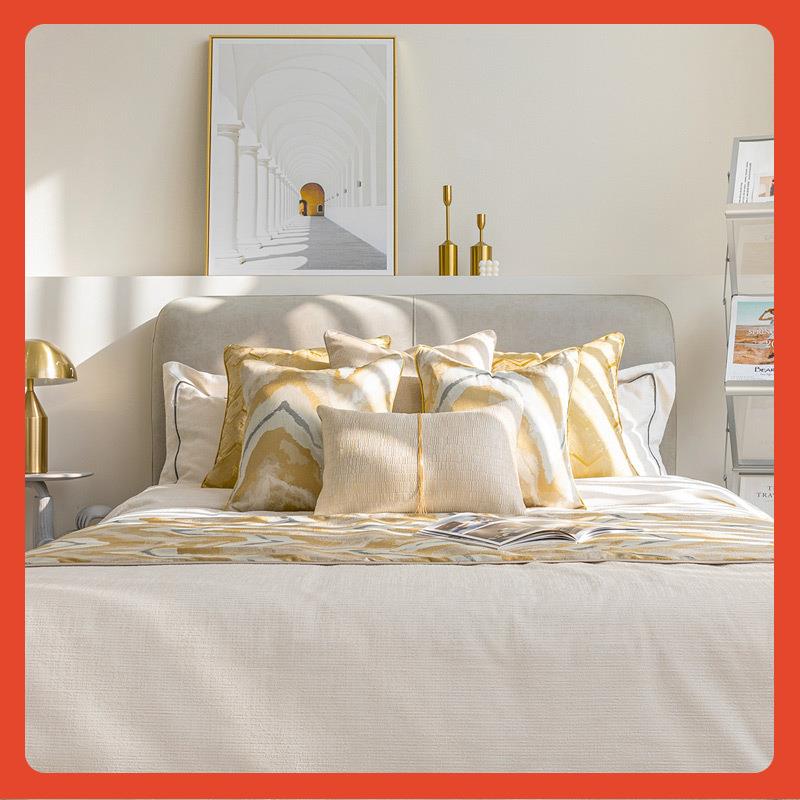 旗?家式用艺床床尾巾酒店样布F76658TT板间软装床品轻奢美式欧风