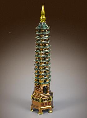 全3装铜文昌塔办摆件1层十三层公室书桌NWE铜雕饰摆设书房玄关工