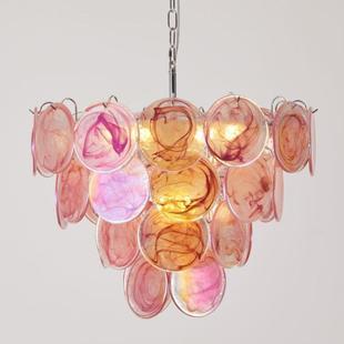 法746奢式轻穆诺厅七彩玻璃吊灯中古风高端吧拉台餐厅温馨卧室客