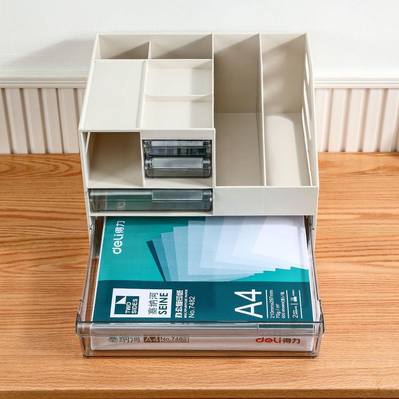 件办公室桌面收纳文盒抽屉式文收纳架办桌置物架子学公生130具整