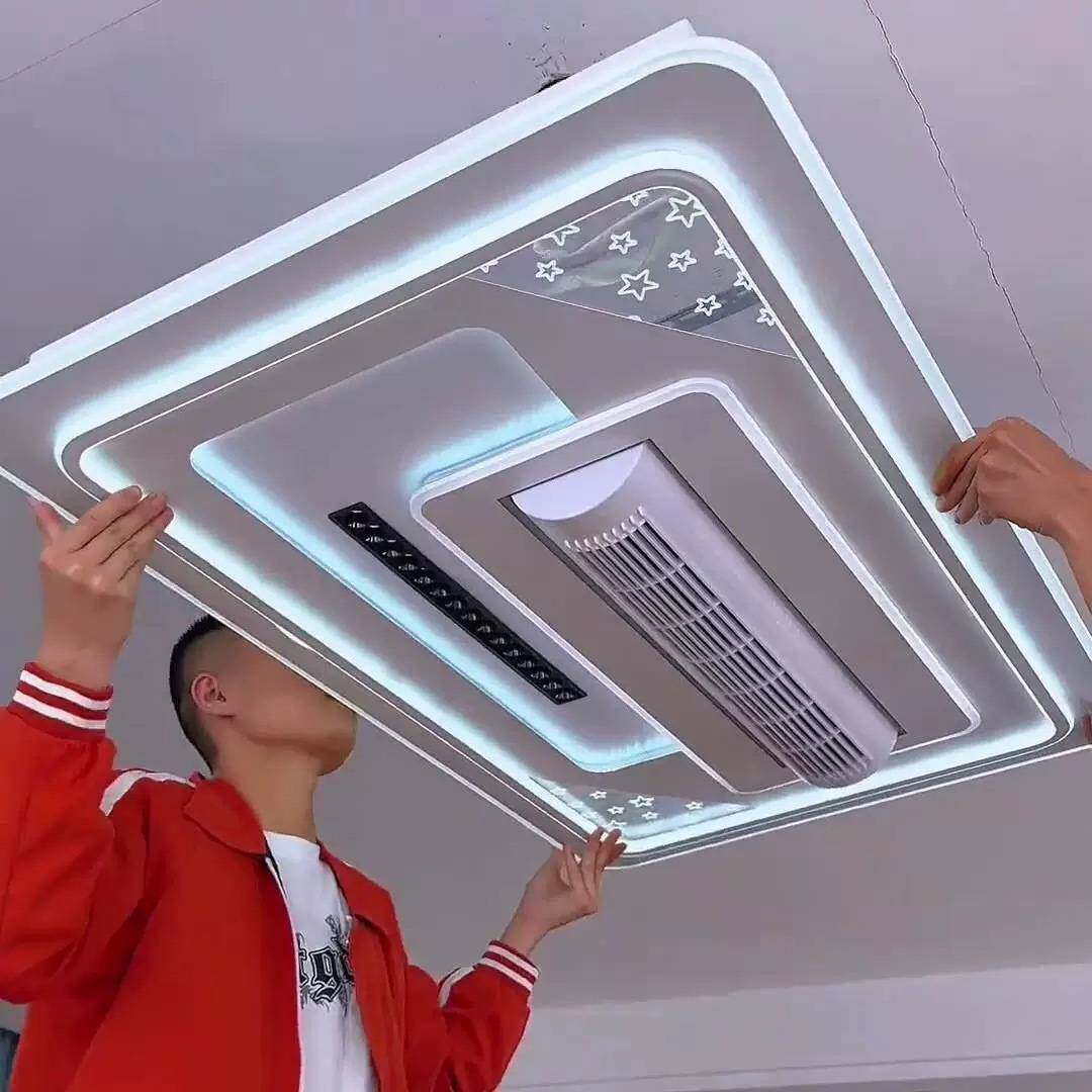 无叶风扇灯吸顶灯智能语音控制三色无极变光跨境可选英文版本41号