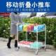 折叠移动摆摊小推带扶手网红车地摊车可移动促可销花895车货架带