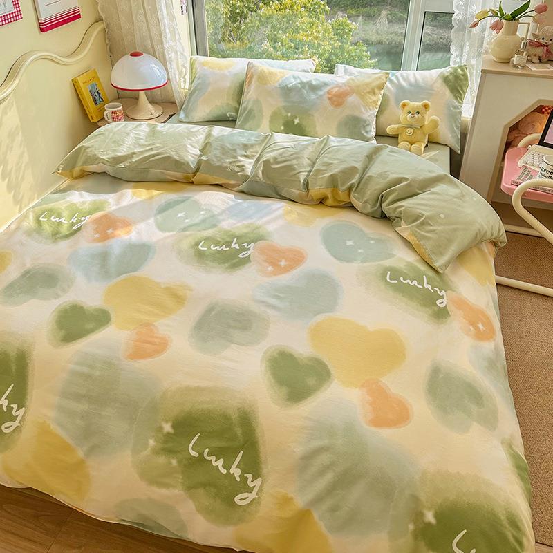 小清床单款件套纯水洗棉春秋款学生四宿舍单XFA人三件双套床新上