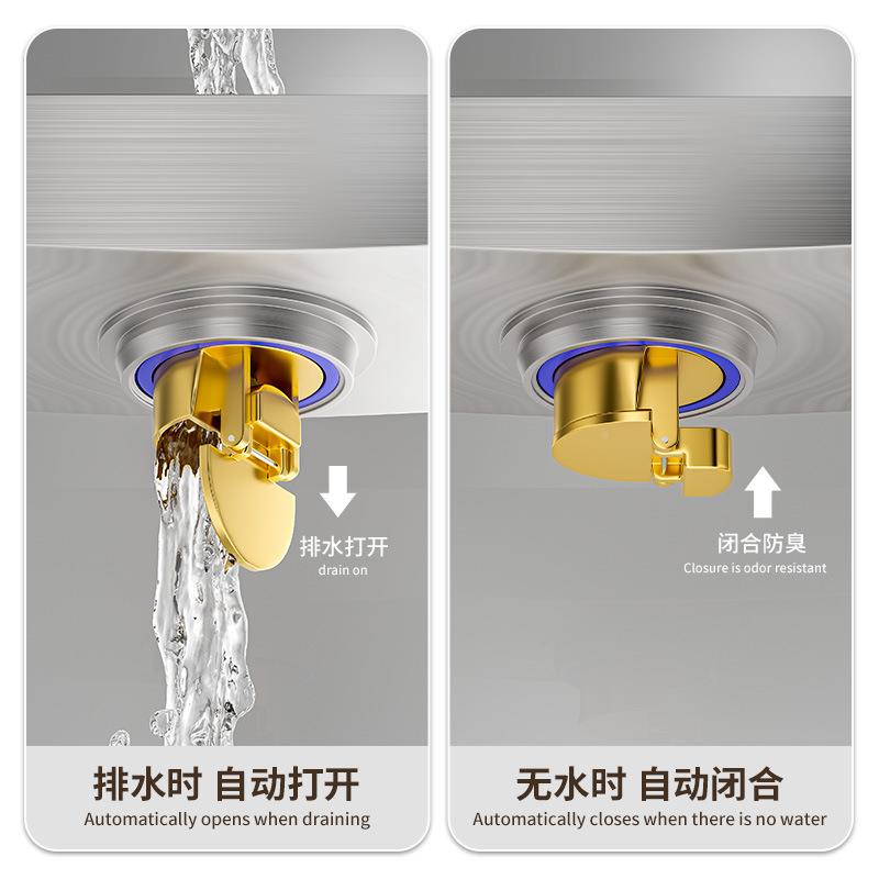 带斜坡排水浴房地3漏浴室加长条型04不锈钢淋防臭地漏长方8CM宽竹
