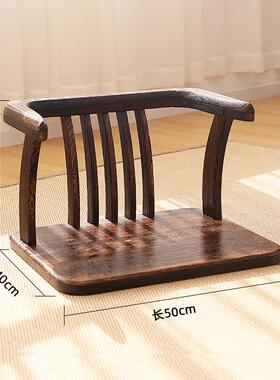 I实木LRMX喝茶小矮榻榻米人座椅家用飘椅窗扶手椅子阳台成靠背椅