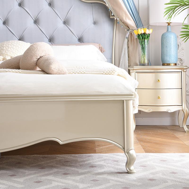 美1式木床乡村轻奢床.8米双人MS-2218#床2实.0大床主卧欧式米储物