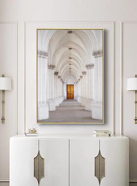 现代轻奢装饰画房约沙发背景WOP橙色挂画简样板酒店壁玄画关餐厅