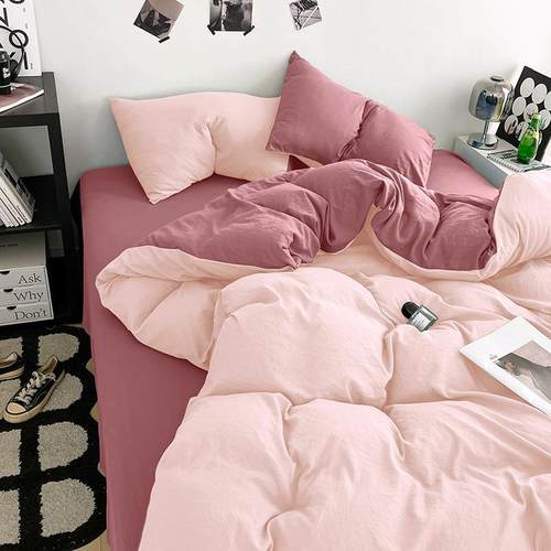 婴儿可裸水洗加件厚床单睡被GNE套棉四套超软糯宿舍床三件套床笠4