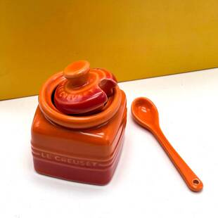 酷陶瓷调味罐渐变色家用带勺调料盒调味盐调料罐套装无