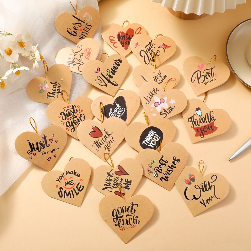 心形带挂绳贺卡女神节礼物礼品小卡片三八节创P意祝福心愿卡留言