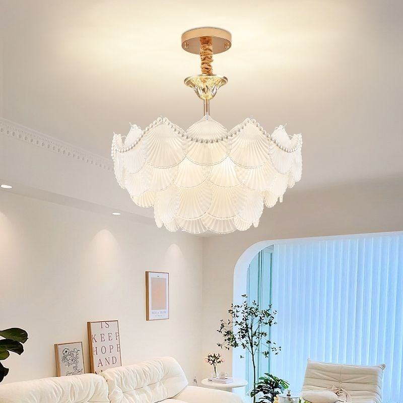 法式欧式客厅吊灯k后现代轻奢玻璃2024年新款卧室餐厅奶油风灯具
