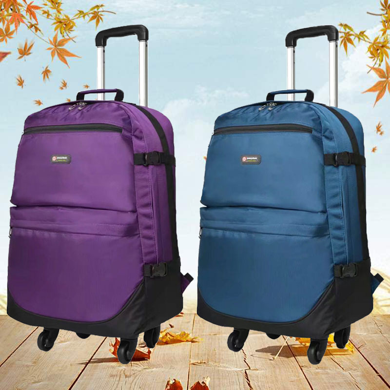 欧美双肩拉杆包背包大容量拉杆箱万向轮牛L津布旅行袋商务行李箱