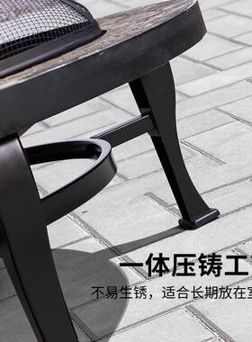艾户UDO外烧烤桌椅露别墅庭院天院子烤嘉火炉家用烧碳烤花园铁艺