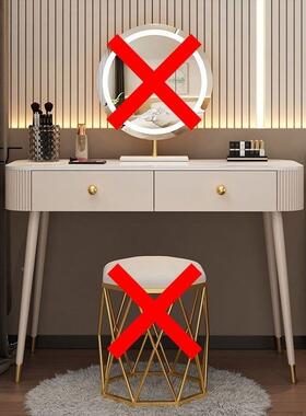 梳妆台红实岩板木台面卧室现简约网化CQO妆代台轻奢风收纳书桌化