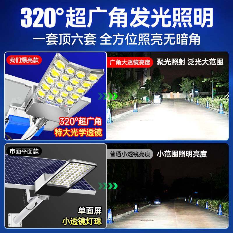 太阳能户外灯路灯家用新农村照明led超亮大功率高杆工程太阳能板