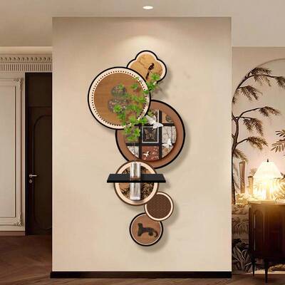 CS-045中古风玄关装饰画水培绿植入户正对门走廊过道挂画玄关画