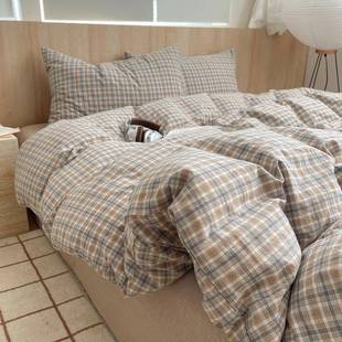 024年新款 全AM886棉色织水洗棉四2件套纯棉床单被罩学生舍件床上