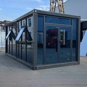 玻璃墙工集装 箱房快拼住人箱集成房3m 2.屋简易地临幕时房快拼