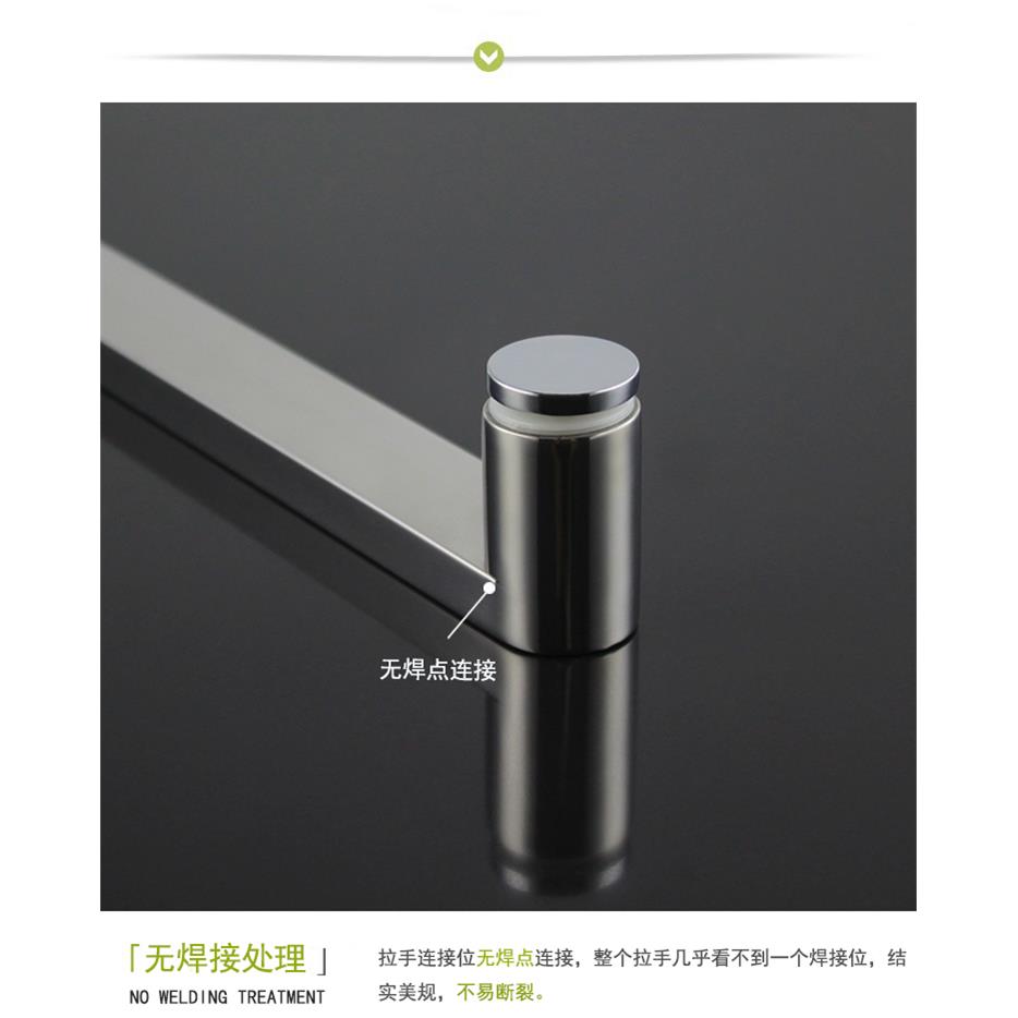 加3厚4不锈钢方管淋D-40浴房L形拉手浴室钢化玻璃门方把形挂毛巾