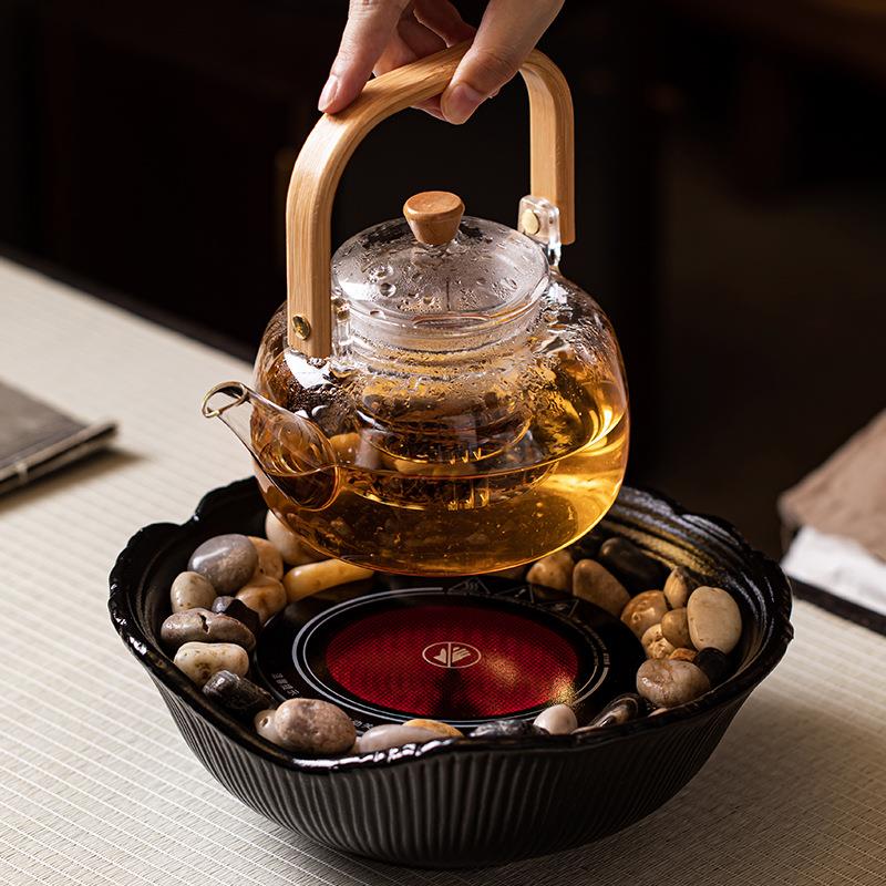 厅围炉煮茶中式家用客茶煮炉养生泡茶F55809壶罐壶煮茶壶花茶套罐