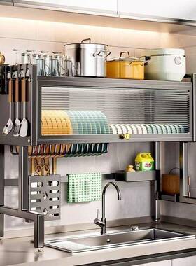 柜水厨房水槽置水物架洗碗槽池防尘碗台面收纳CWT多功能储物防尘