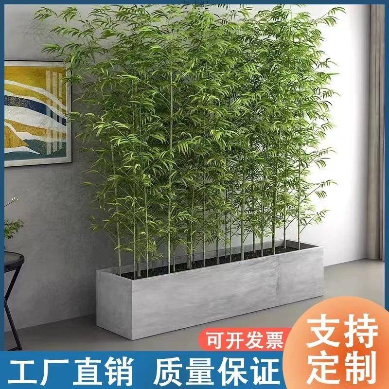 泥花盆大型花箱长方户外厅商客186场简约欧式庭形水院绿植镁泥盆