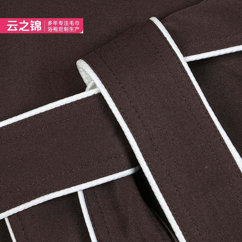 棉华达呢浴华达纯男呢浴袍酒店宾馆白色柔软吸水毛巾料睡袍民宿温