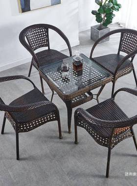 阳台小茶VMN几藤椅三件组套合休闲茶桌庭院腾滕子室外椅外藤编户