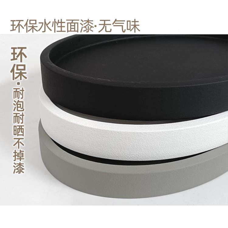 ®椭圆带花盆NDV托盘底轮接水盘移动艺植物浅盆托园苔藓万向底座