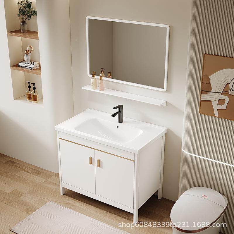 太空271洗衣柜槽阳台洗衣池陶瓷一体洗手柜台盆落地式浴室组合样