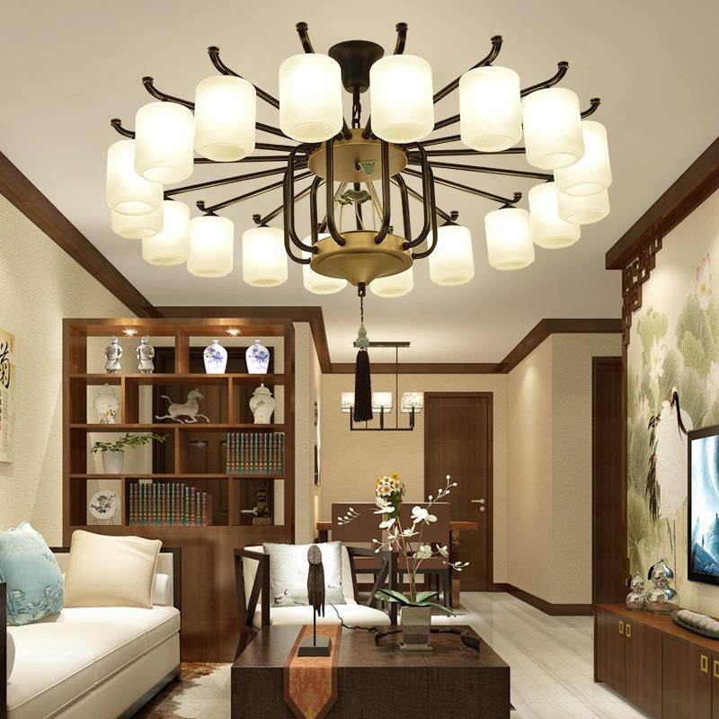 温馨酒店别墅大厅工E程LD灯具厅中式新吊灯简约大方餐卧室客128厅,家装灯饰光源,智能吊灯,淘宝优惠券,粉丝福利购,淘宝优惠卷