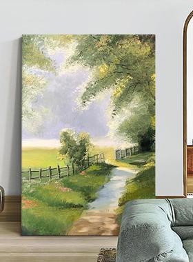 田园风景森大林绿色客手厅纯绘油画理丙烯F969HM95挂画玄关幅肌落