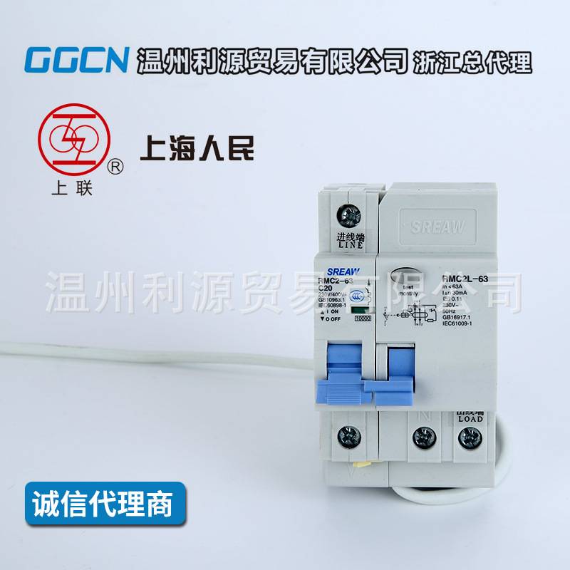 主营 上海人民 RMC2Z-63/1P 小型直流断路器 RMC2L 漏电脱扣器