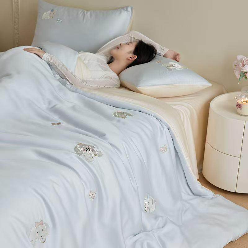 19889赛件尔兰精睡天丝100支纯色小象刺绣四套凉莱感冰丝夏季裸丝,床上用品,床品套件/四件套/多件套,淘宝优惠券,粉丝福利购,淘宝优惠卷