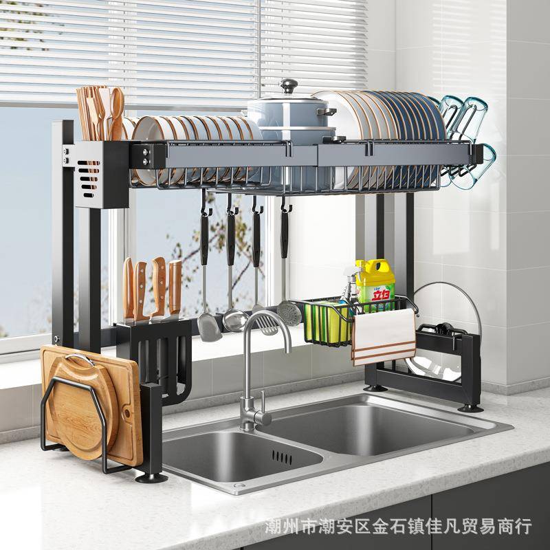厨房多功能置物架可伸缩洗碗架水槽置物架水池放碗碟收纳沥水架子