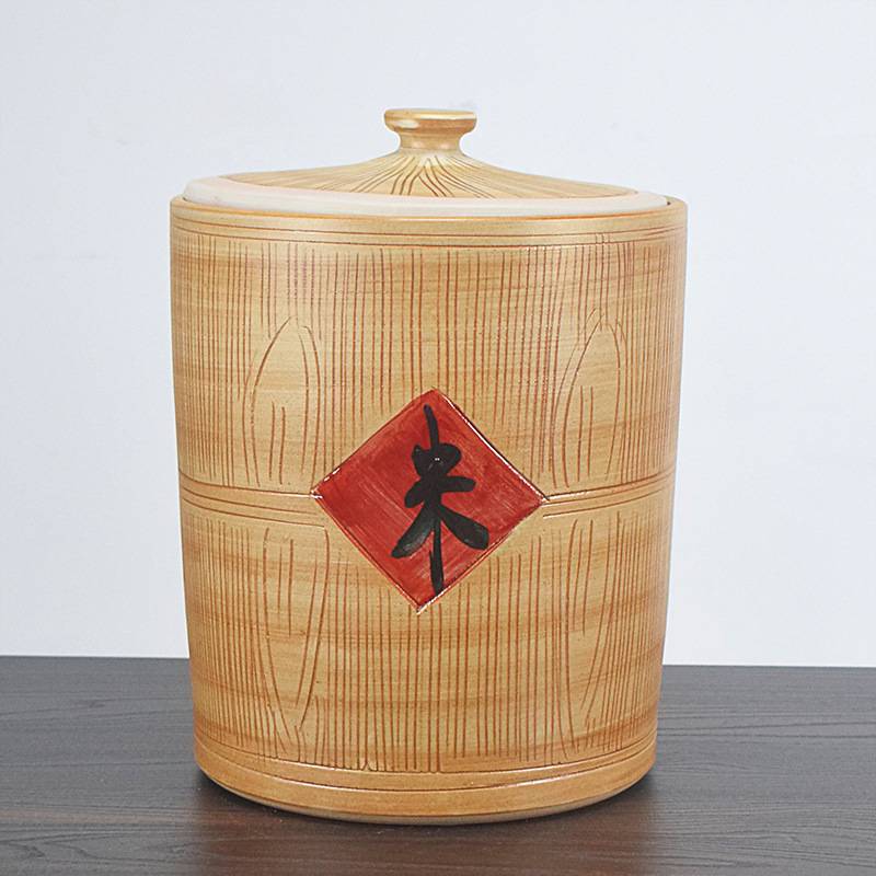 景德镇陶瓷米缸20斤40装米桶带盖密封罐储米箱米罐面粉桶大米