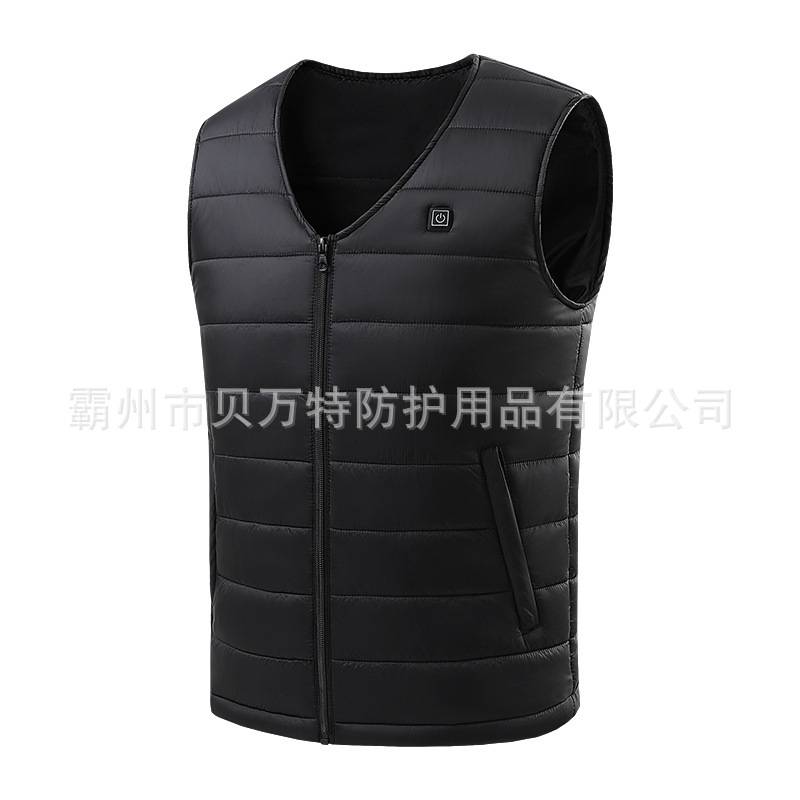 智能恒温电加热马甲V领十六区自发热背心三挡可调节无袖保暖服