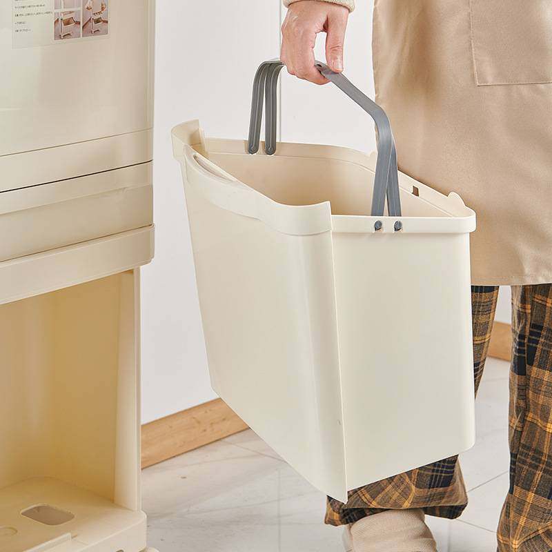 厨房垃圾桶家用带盖大号双层高款可移动大容量日式干湿分离高颜值