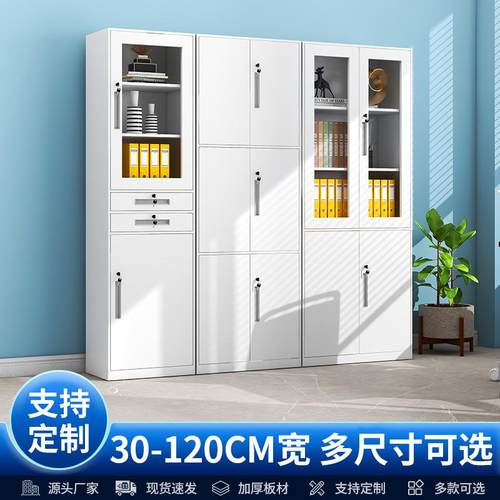 钢制家用夹缝单门收纳柜办公室文件柜资料书柜带锁储物带抽屉边柜