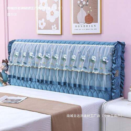 全包床头床头罩保护套实木夹棉软包新款床头套罩加厚绒布包邮