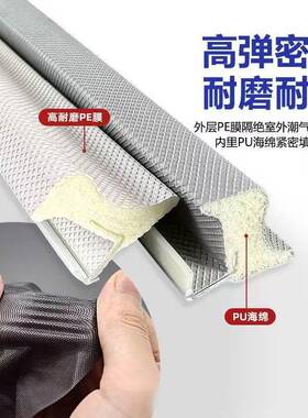 偏槽卡侧槽门门包覆式密封条木卡式酒Sm7321店档门缝防撞条防风隔