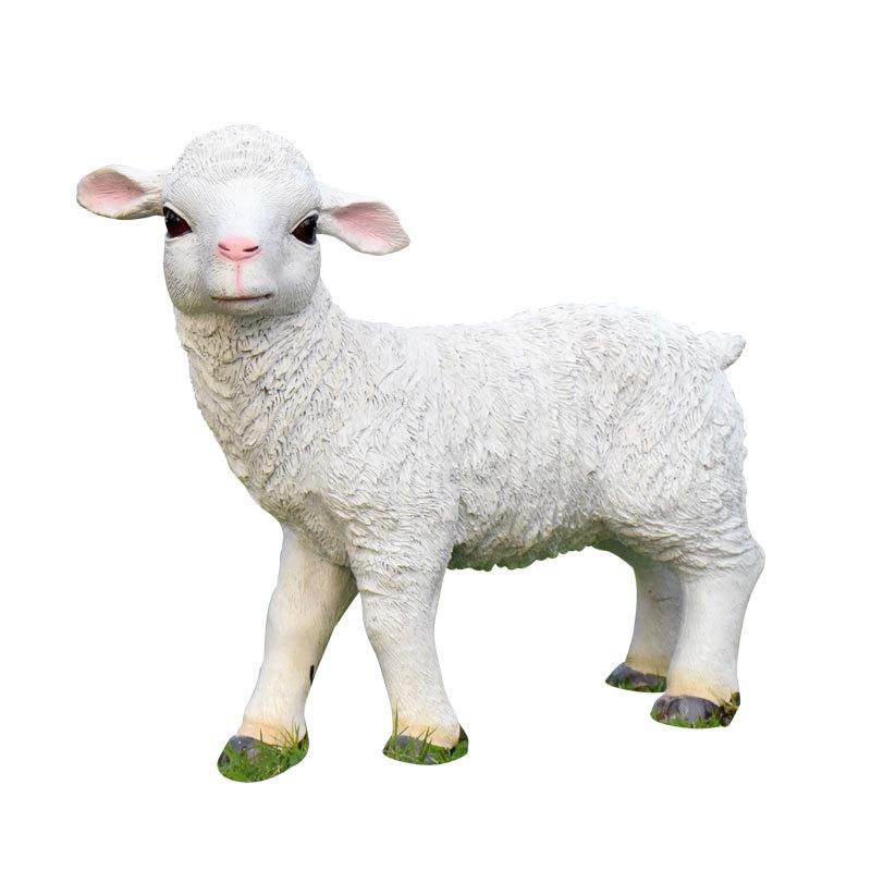 户外庭院花园装饰树脂幼儿园草坪小羊摆件绵羊模型V彷真动物羊雕