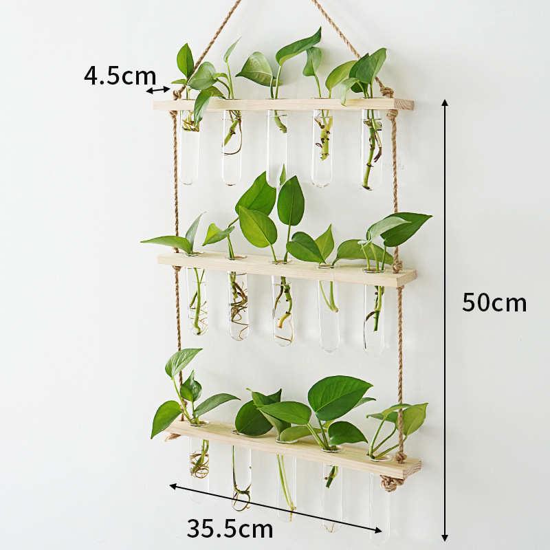欧式绿墙b壁悬挂水玻璃花瓶花瓶壁挂植木架风试管透明插培田园