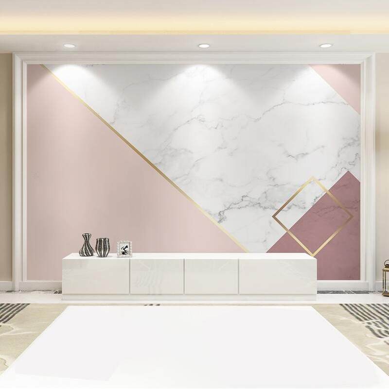 北欧风大理c石电视背景墙瓷砖现代简约客F厅网红壁砖18d立体几何