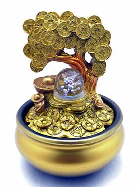 摇钱树招财树桌面喷泉流水家居饰品摆饰开店开业礼品