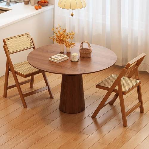 可折叠吧台椅家用现代简约高脚凳实木酒吧椅饭厅日式藤编靠背椅子