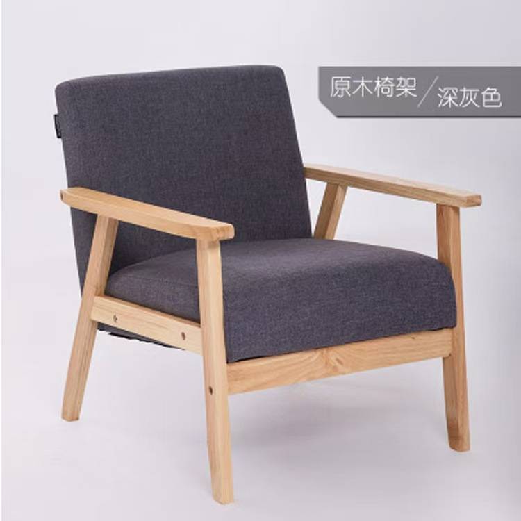简易客厅沙发单人双人三人复古扶手仿麻布日式沙发